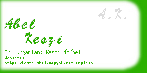 abel keszi business card